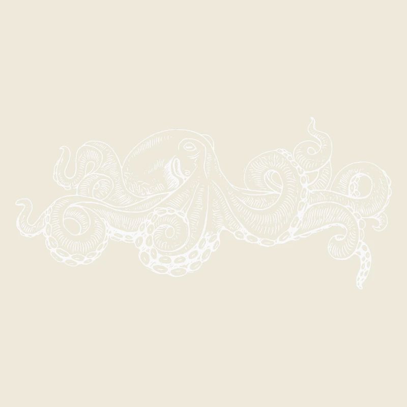 Doodle pieuvre monochrome