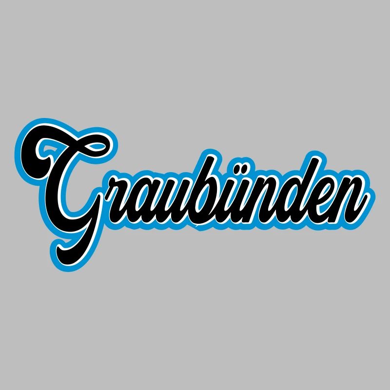 Graubünden Script mit Blau Outline
