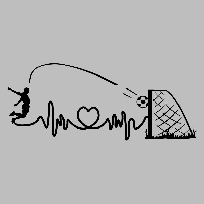 Fußball Header Ziel Herzfrequenz Cardio Vektor