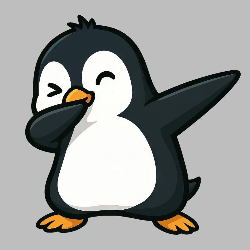 pingouin mignon dabbing cool dessin animé clin d’œil