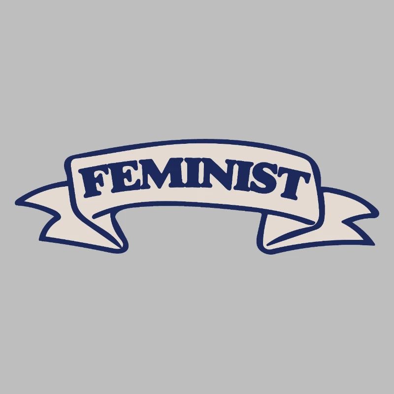 Feminist Crest Ribbon Design