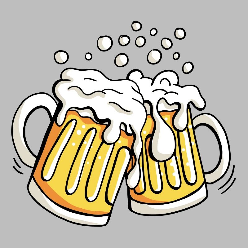 Zwei Bierkrüge mit Bierschaum - Bier - Alkohol