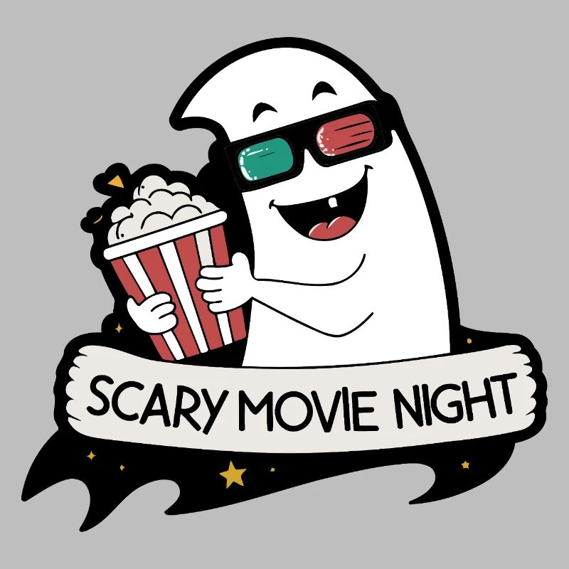 Night Horror Popcorn Cartoon