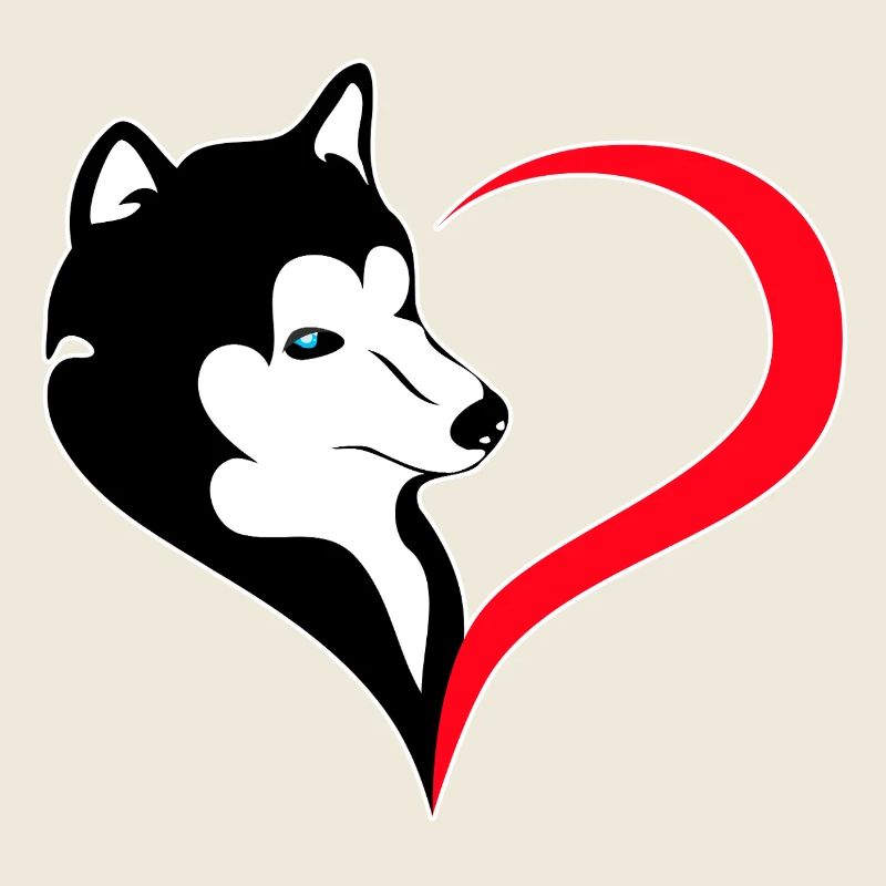Heart Husky Silhouette