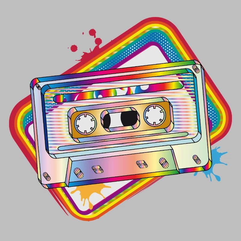 Retro Cassette – Colorful 80s Design