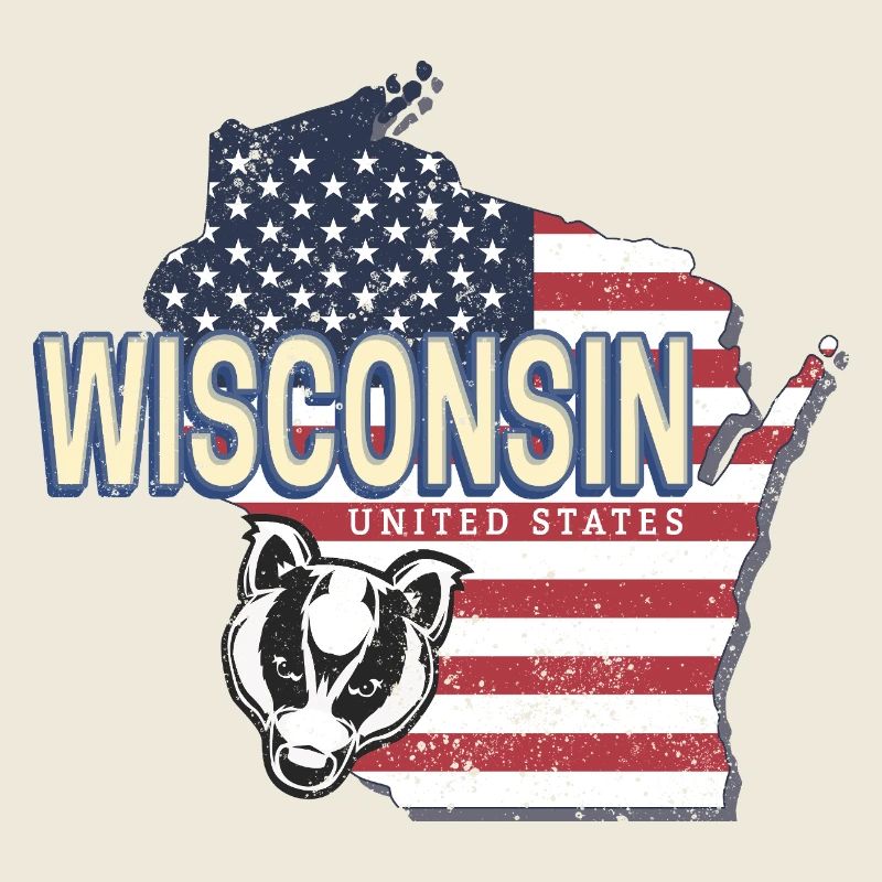 Carte murale rétro des États-Unis du Wisconsin