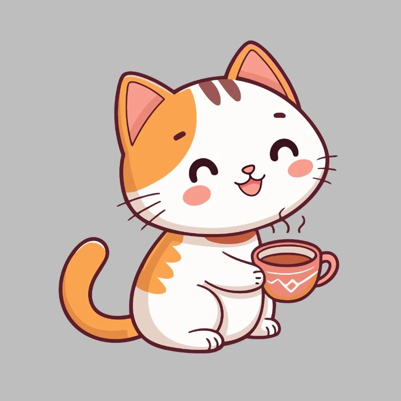 Cat cartoon hot mug