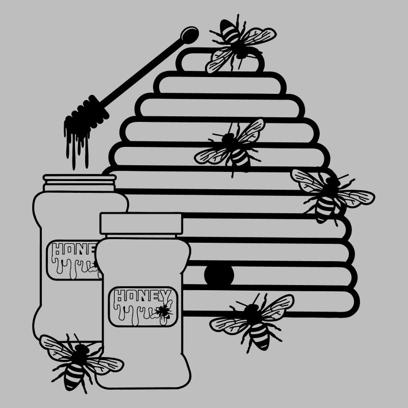 Hive with honey and bees