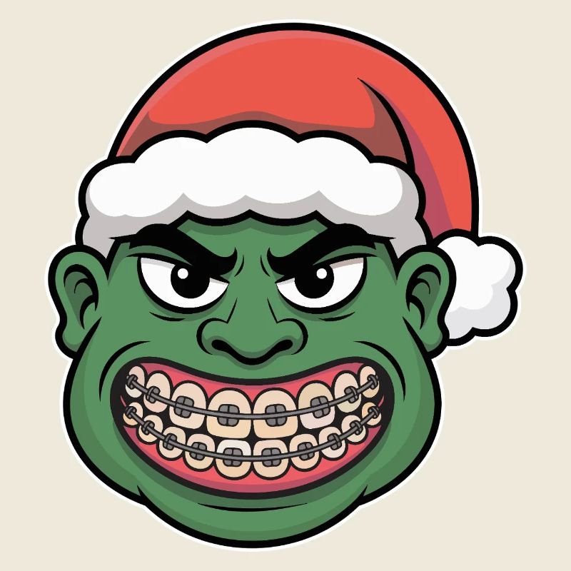 Sourire du Père Noël vert