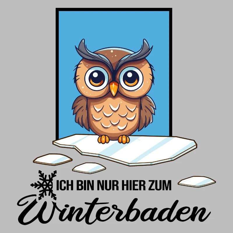 Eisbaden Winterschwimmen Eule Winterbad