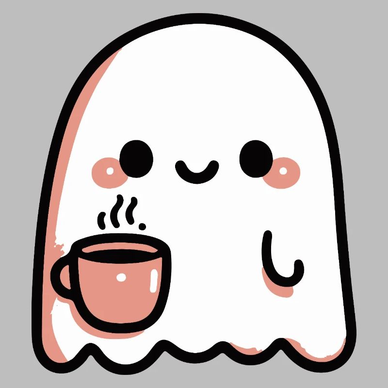 Smiling Ghost and Pastel Coffee