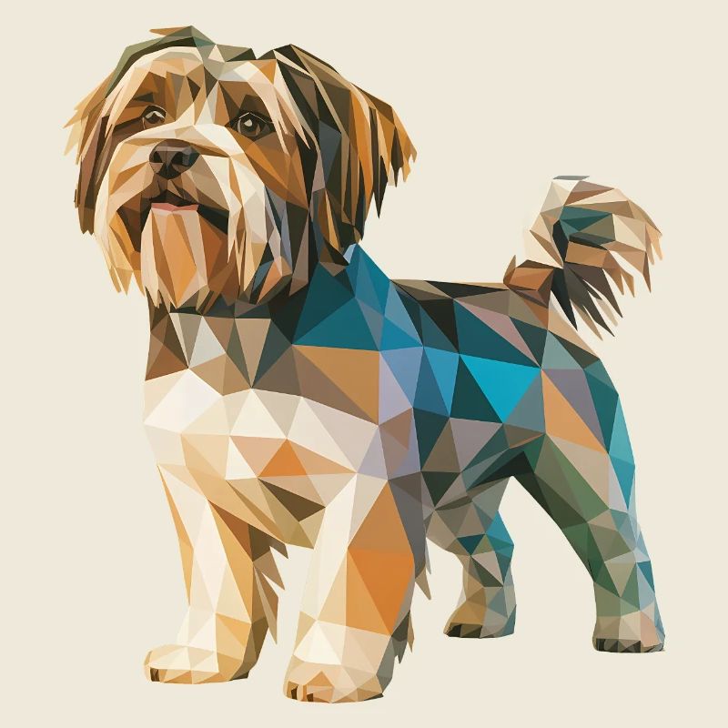 Shih Tzu - Cooles Low-Poly-Logo