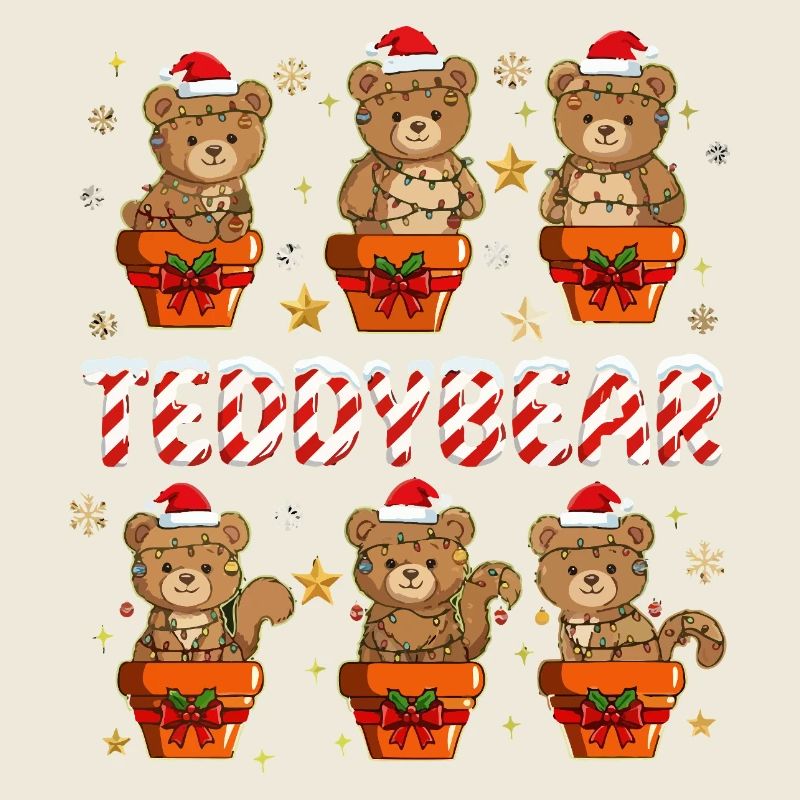 Christmas teddy bear in a gift package