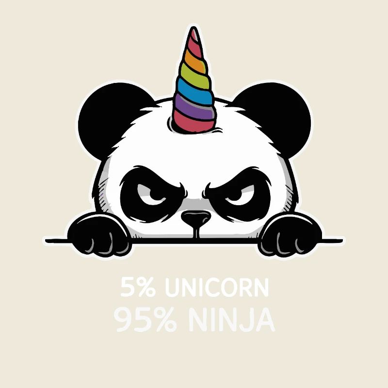Panda Einhorn Ninja Spruch