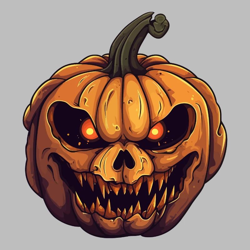 Evil Pumpkin Face - Grinning Halloween Costume