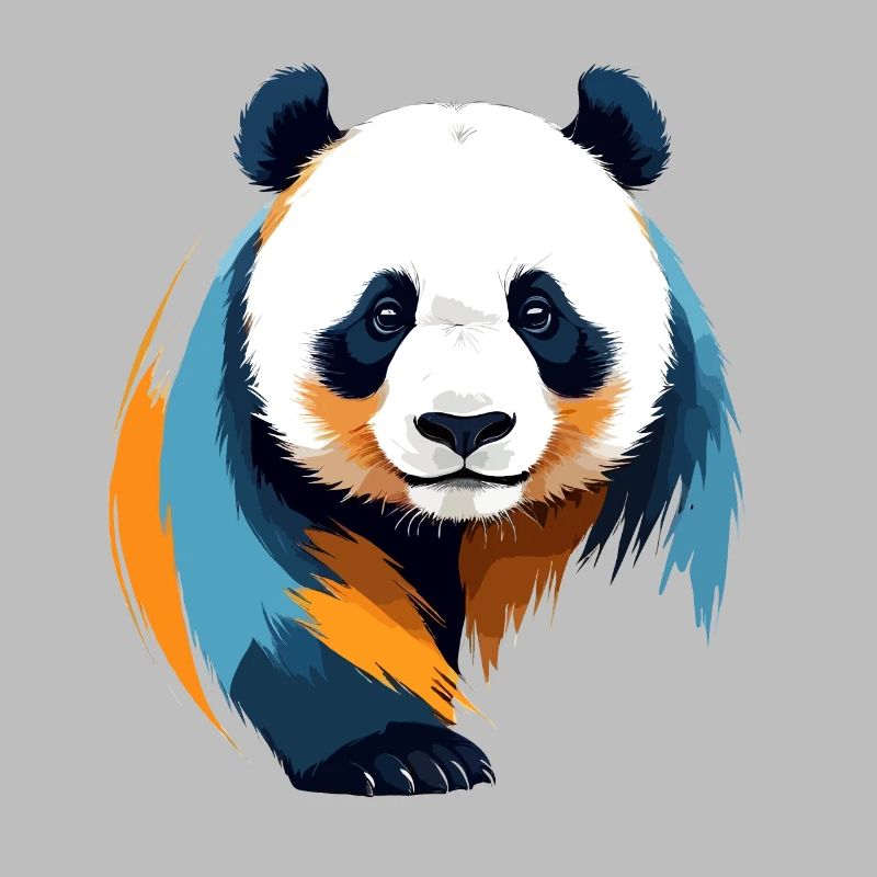 Panda Vector Art with Vibrant Colors Illustration