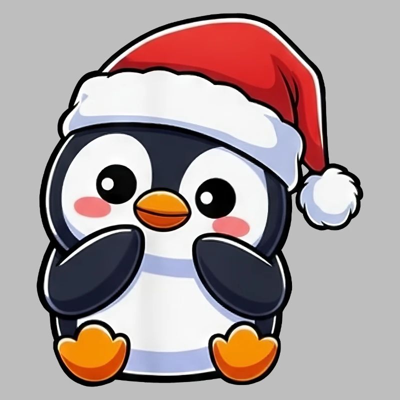 Dessin animé de Noël Penguin Kawaii Chibi