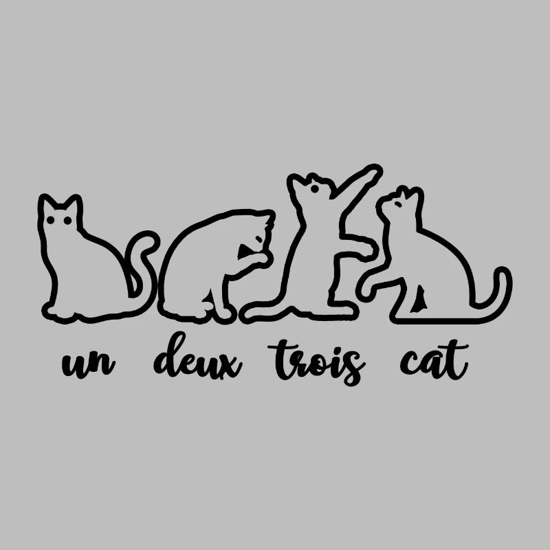 Un Deux Trois Katze Liebhaber Kätzchen Kitty Geschenk