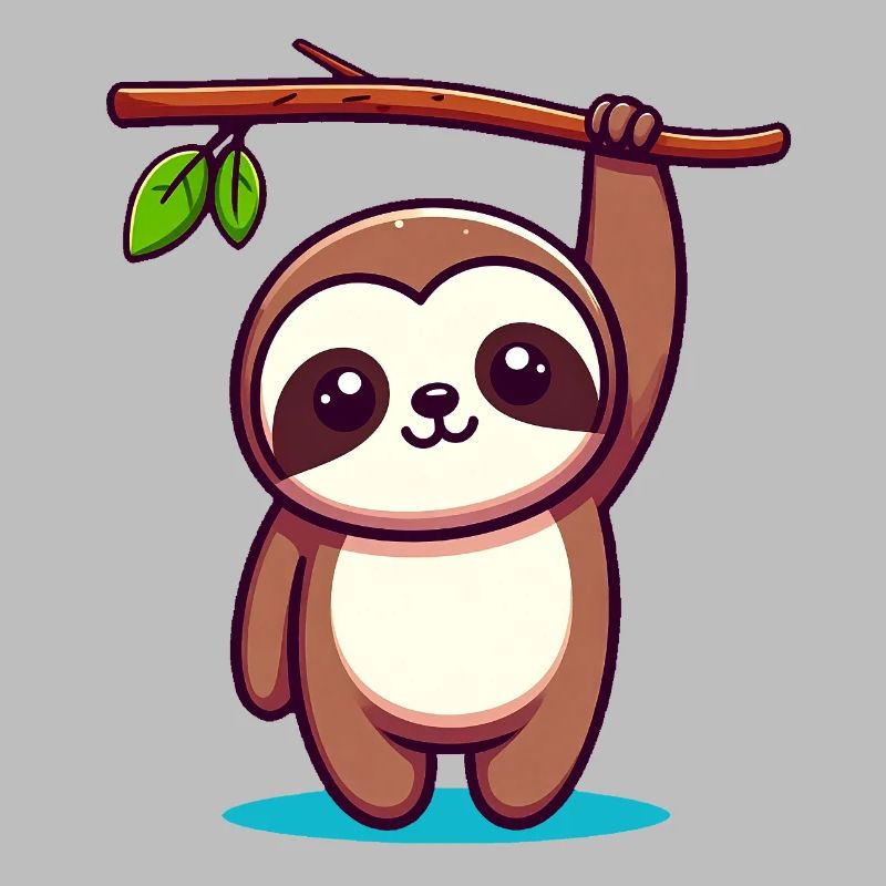 Paresseux mignon (bande dessinée Chibi)