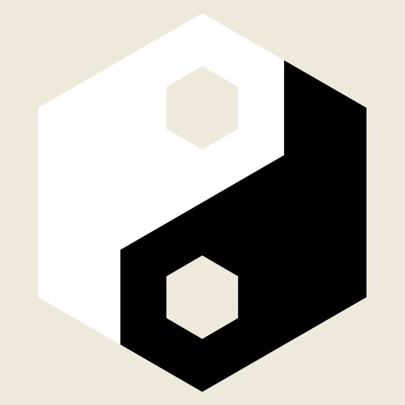 Découpe hexagonale Yin Yang