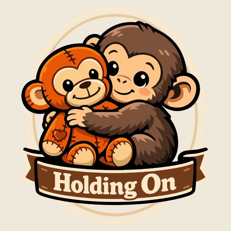 Ängstlicher Affe Kuscheltier Herz