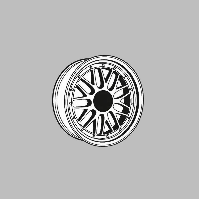 Black and White Wheel Rim Pattern