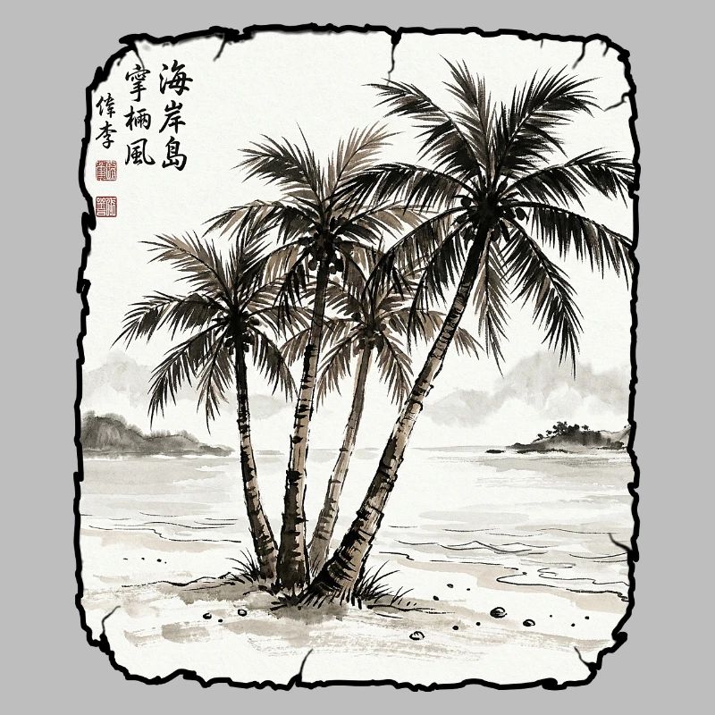Palmen Strand Asiatisch
