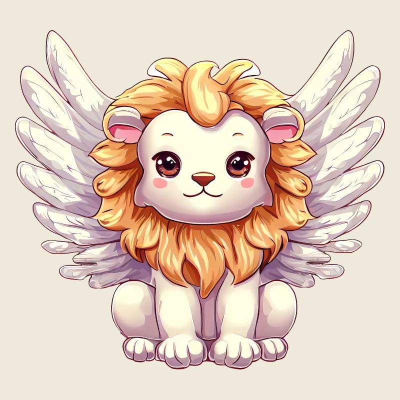 Ange lion avec des ailes