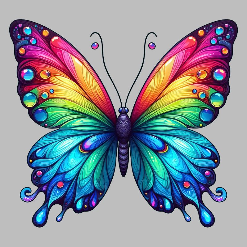 Couleurs arc-en-ciel papillon