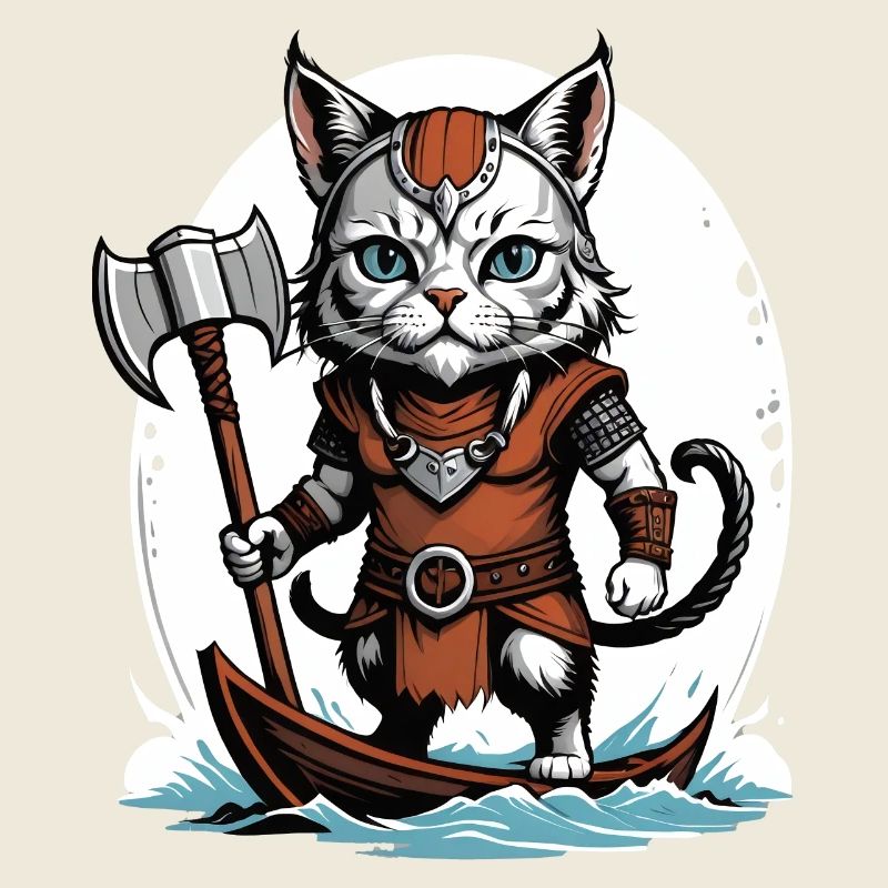 Chat Viking Viking Chat Cadeau Mignon