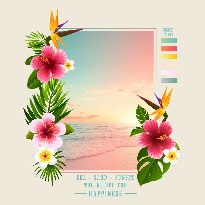 Mer - Sable - Coucher de soleil