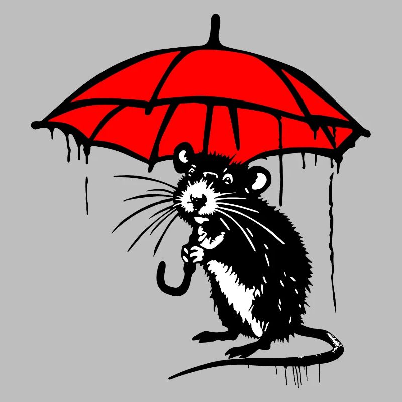 Rat with umbrella