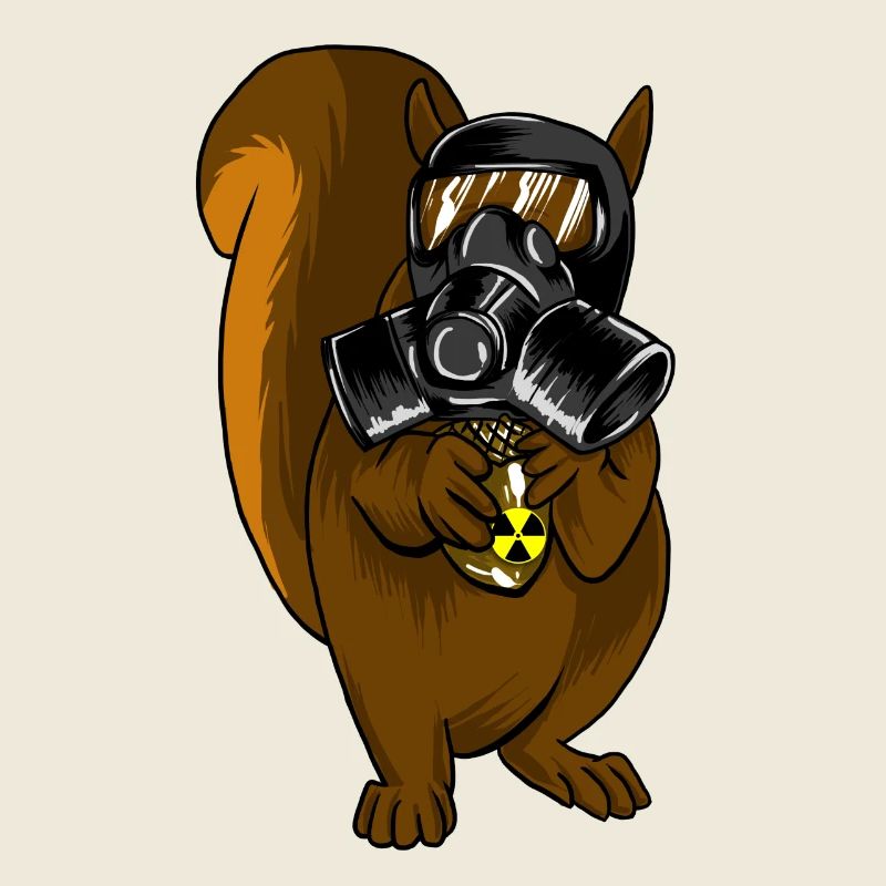Squirrel With Gas Mask Acorn Nuclear Icon