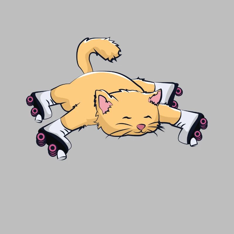 Katze mit Rollschuhe