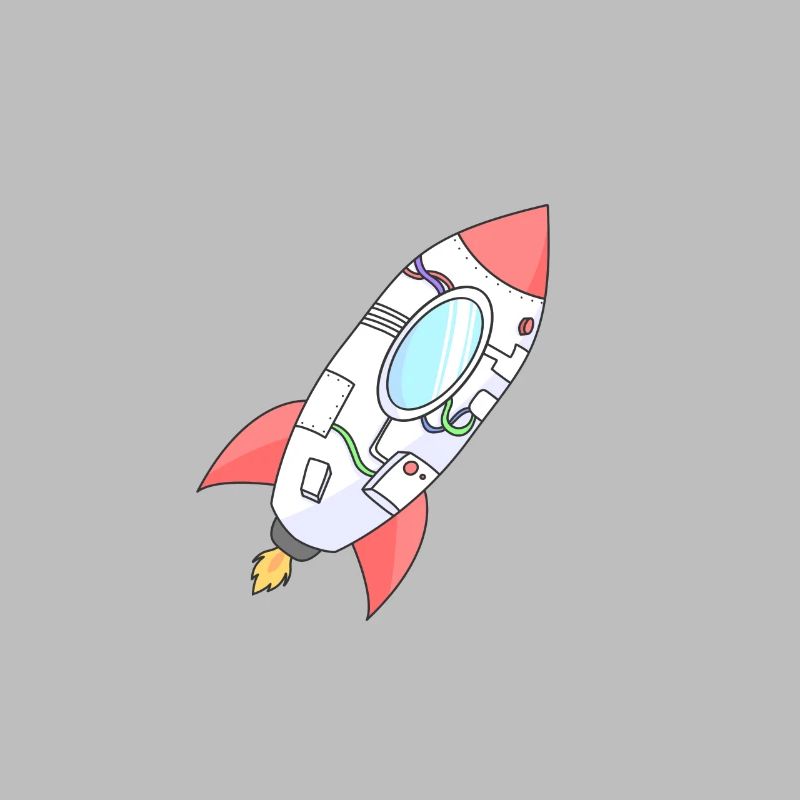 Fusée colorée en orbite