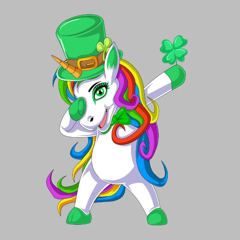 Dabbing Einhorn St Patricks Tag