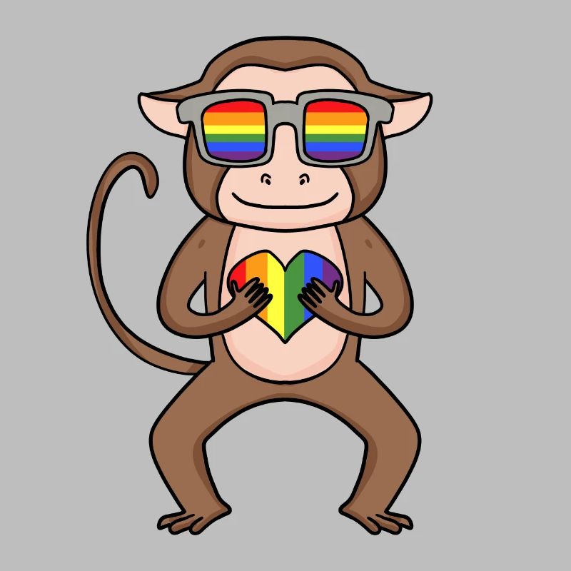 LGBT Animal Monkey Rainbow