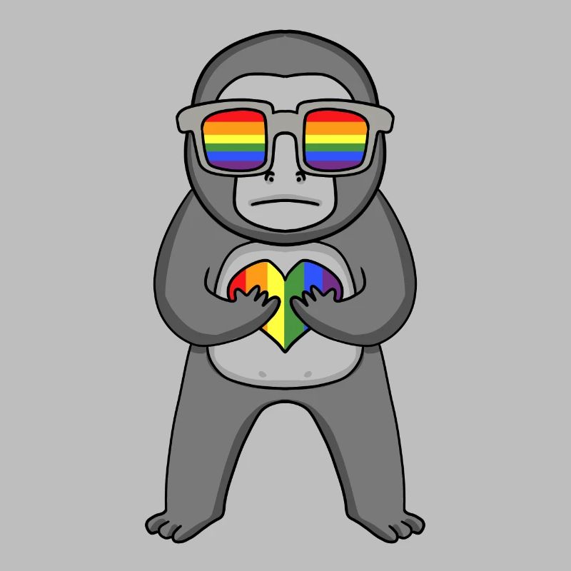 LGBT Tier Affe Gorilla Regenbogen