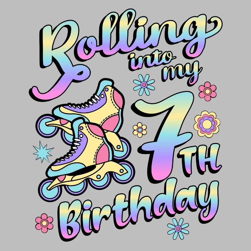 Rolling Into My 7th Birthday Roller Skater Inline