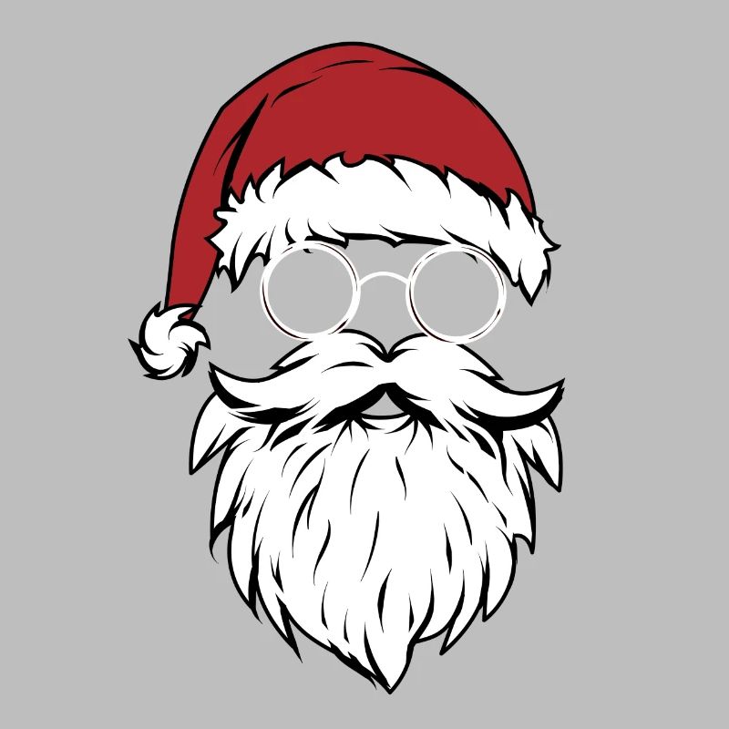 Weihnachtsmann mit runder Brille und Bart