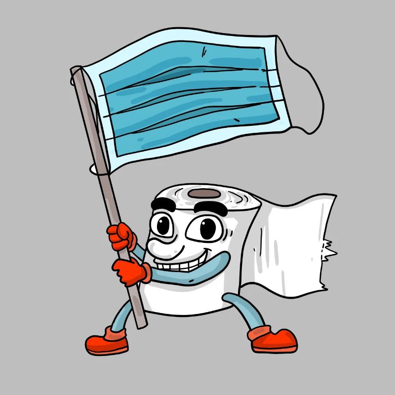 Drapeau de masque de papier toilette