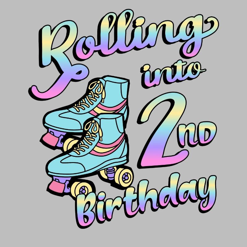 Rolling Into 2nd Birthday Quad Skater Roller Skates
