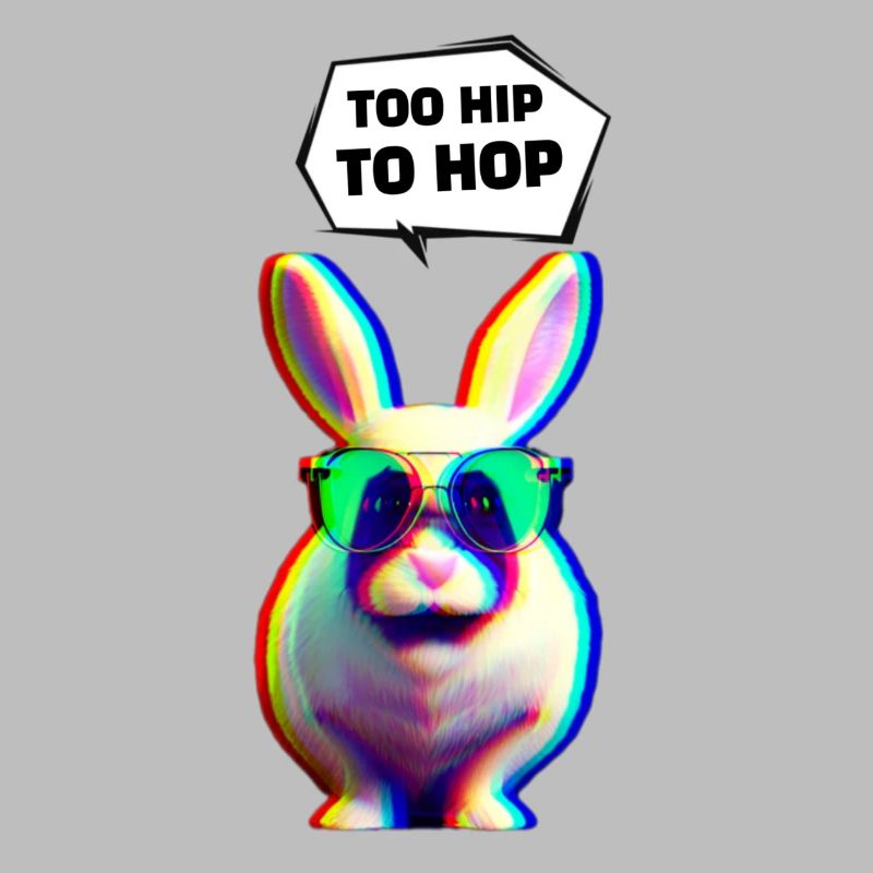 Hipster Easter Bunny Too Hip to Hop