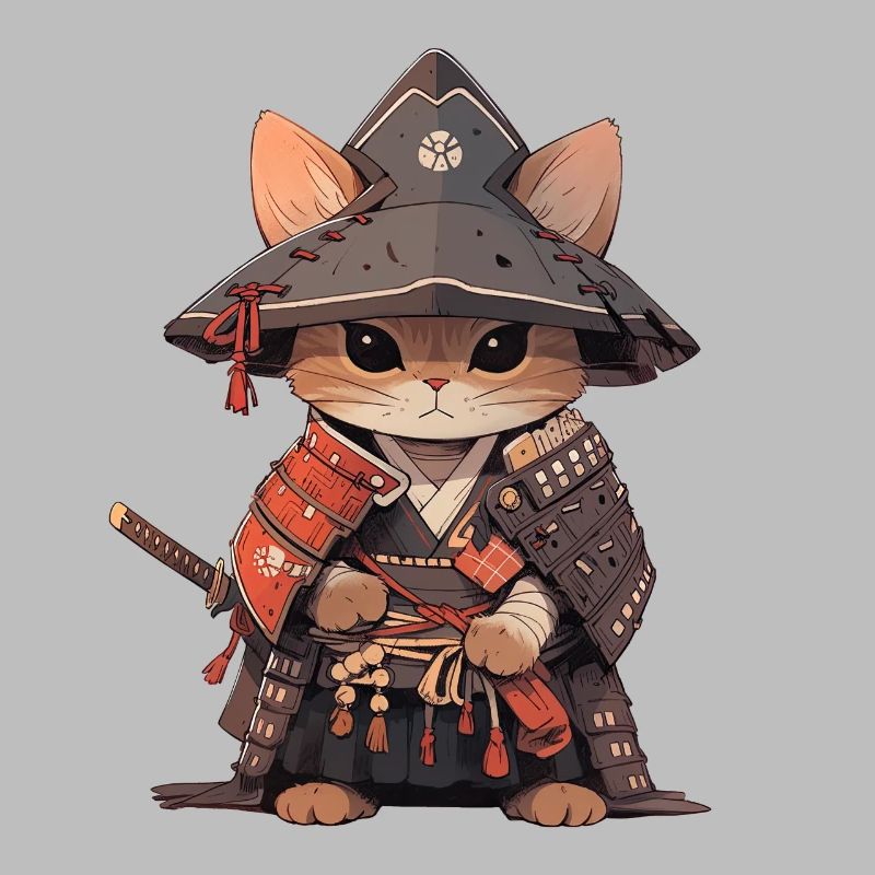 Asia Cat Japanese Samurai Samurai