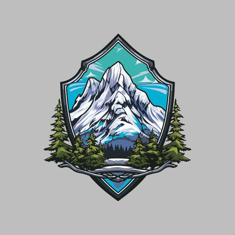 Mountains Symbol Hiking Shield