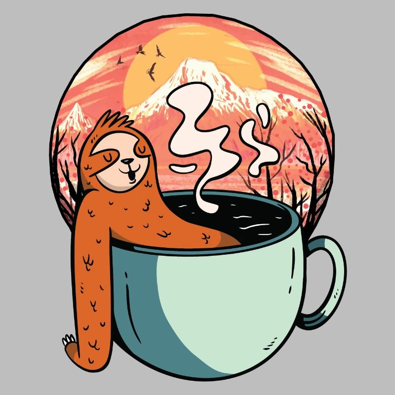 Sloth, Relaxation, Tea, Coffee, Break, Ready for Vacation