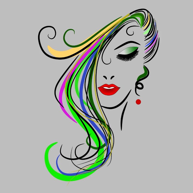 Frau mit buntem Haar