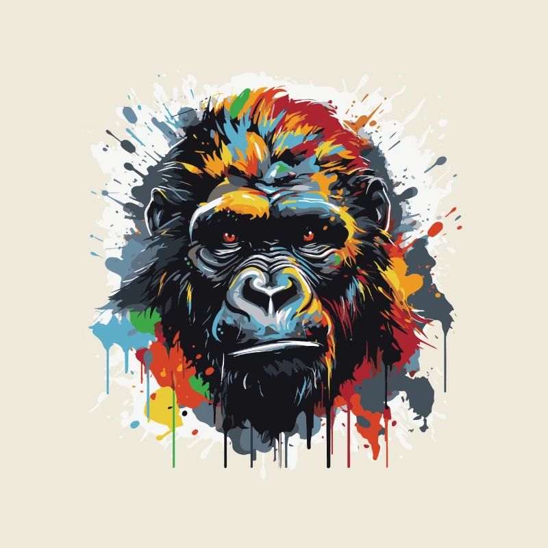 Gorilla Pop Art Head