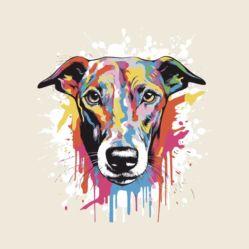 Greyhound Dog Pop Art Head