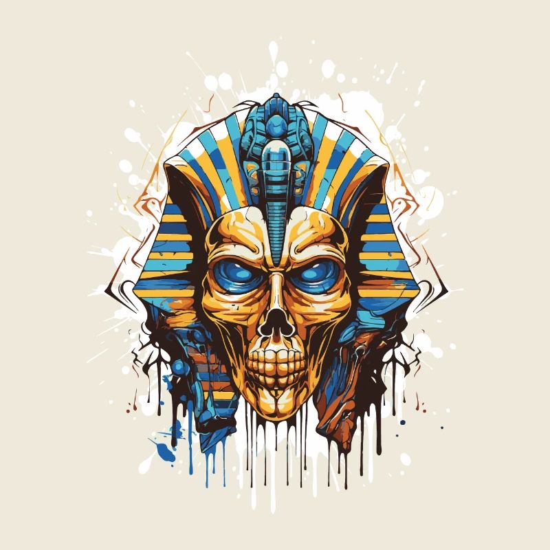 Crâne de pharaon squelette Pop Art